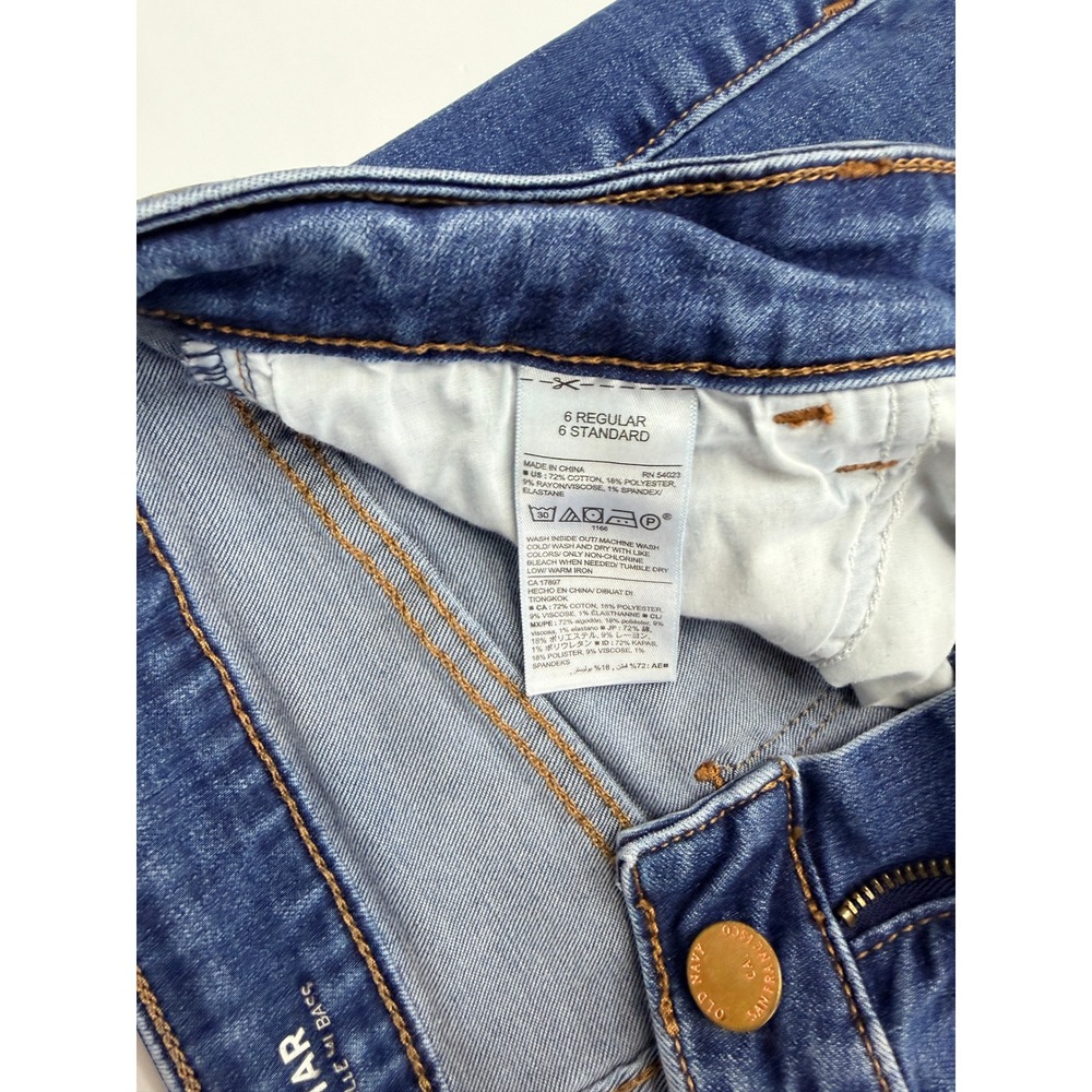 Old Navy Rockstar Mid-Rise Super Skinny Distressed Blue Jeans Womens Size 6 Reg - Picture 3 of 4
